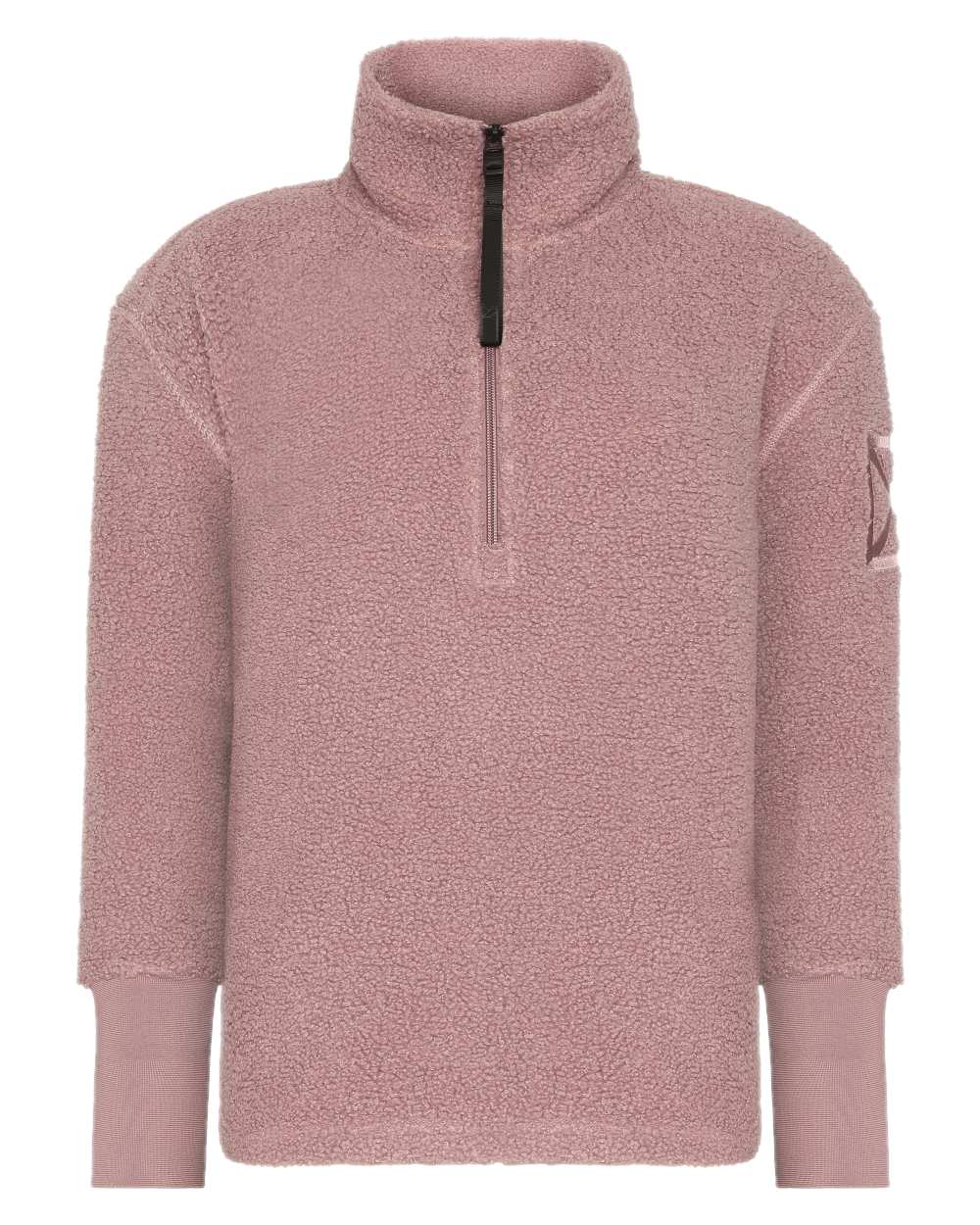 Faded Wine coloured Didriksons Womens Monia Half Zip Sweater on white background 
