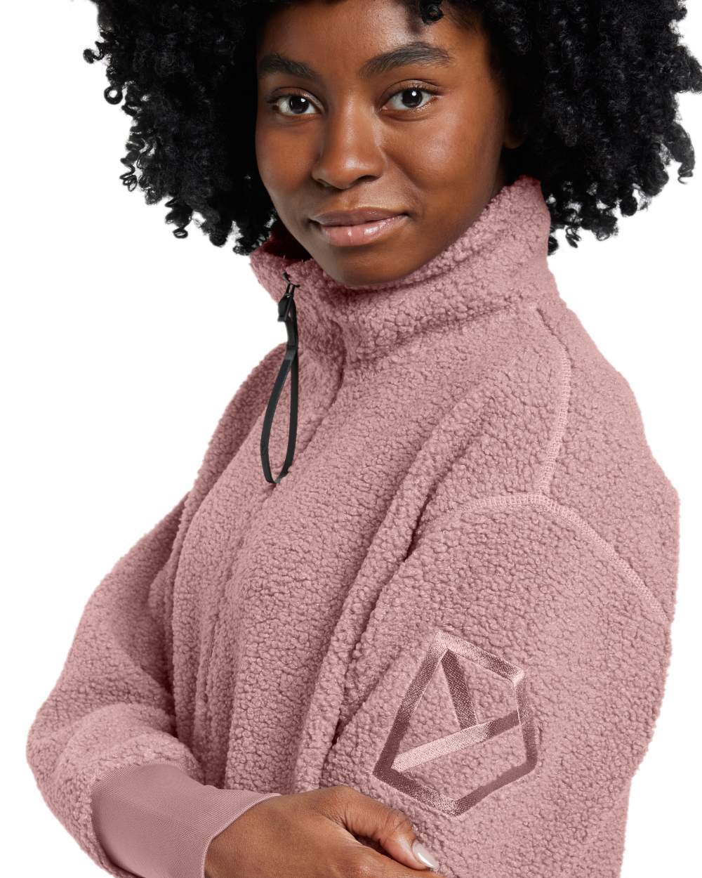 Faded Wine coloured Didriksons Womens Monia Half Zip Sweater on white background 