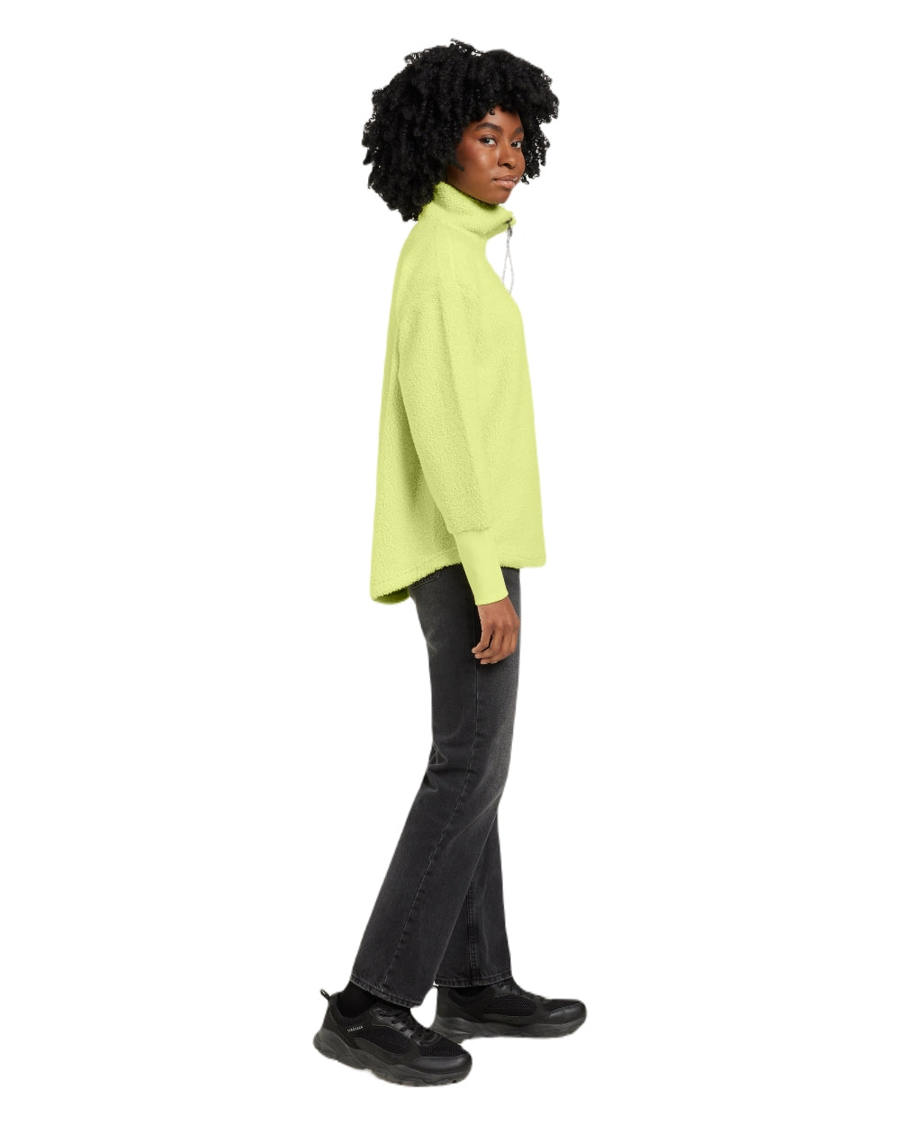 Light Avocado coloured Didriksons Womens Monia Half Zip Sweater on white background 