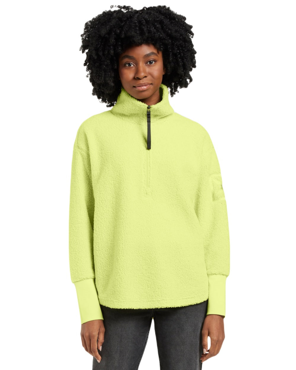 Light Avocado coloured Didriksons Womens Monia Half Zip Sweater on white background 