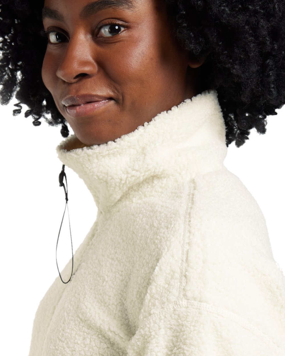 White Foam coloured Didriksons Womens Monia Half Zip Sweater on white background 