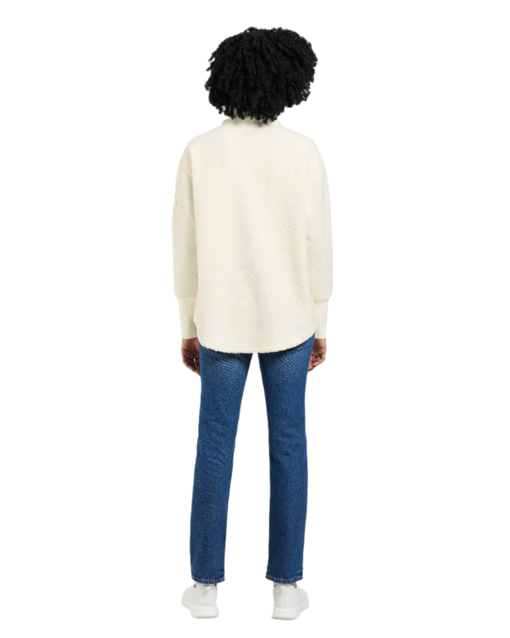 White Foam coloured Didriksons Womens Monia Half Zip Sweater on white background 
