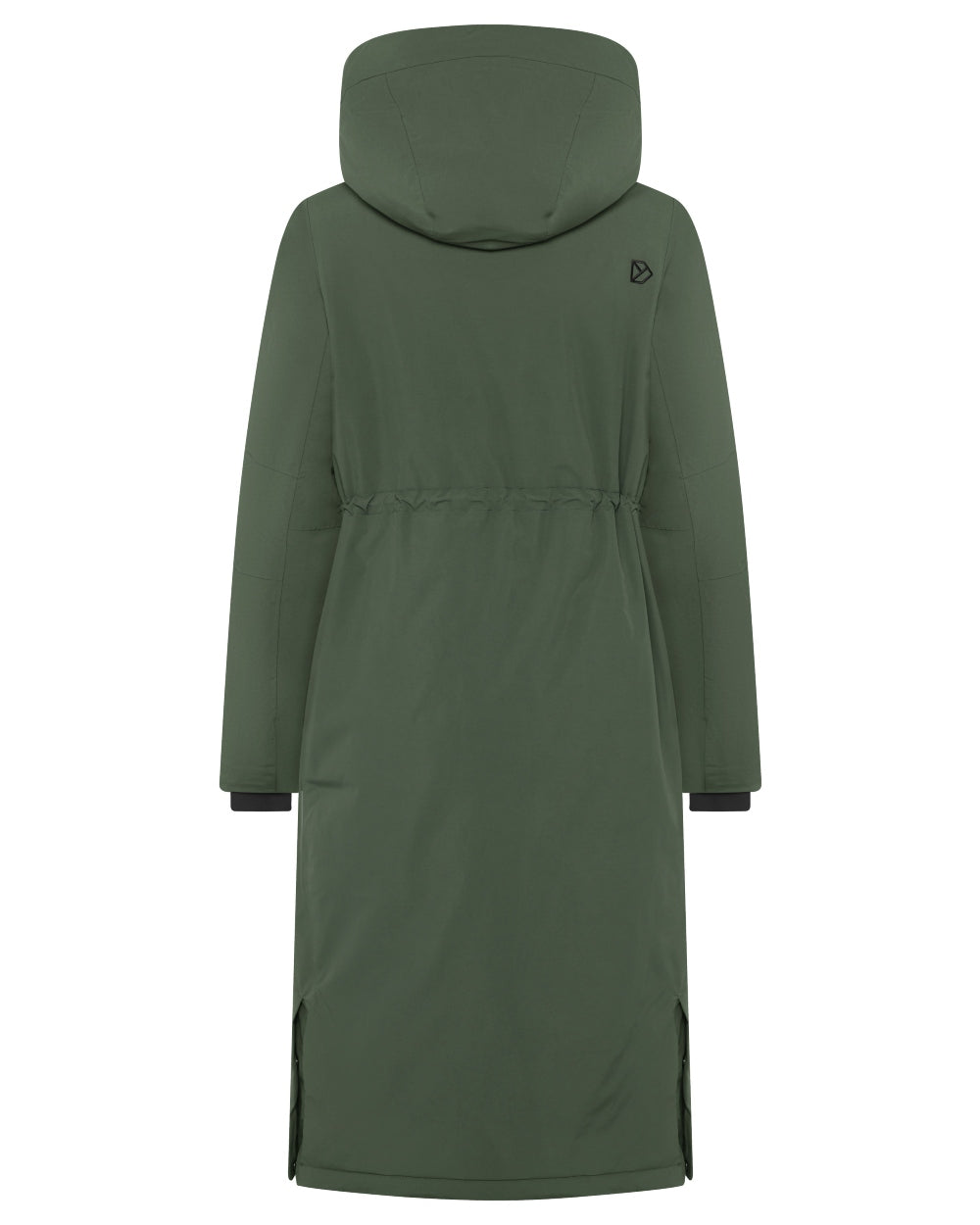 Deep Green coloured Didriksons Womens Neja Long Parka on white background 