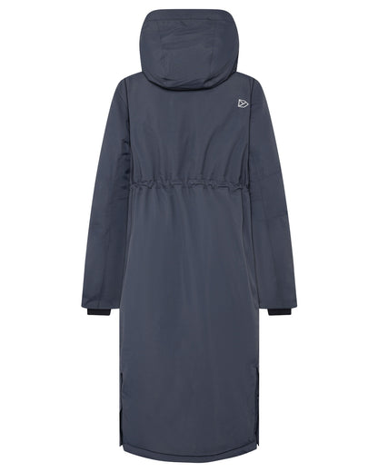 Sleepy Blue coloured Didriksons Womens Neja Long Parka on white background 