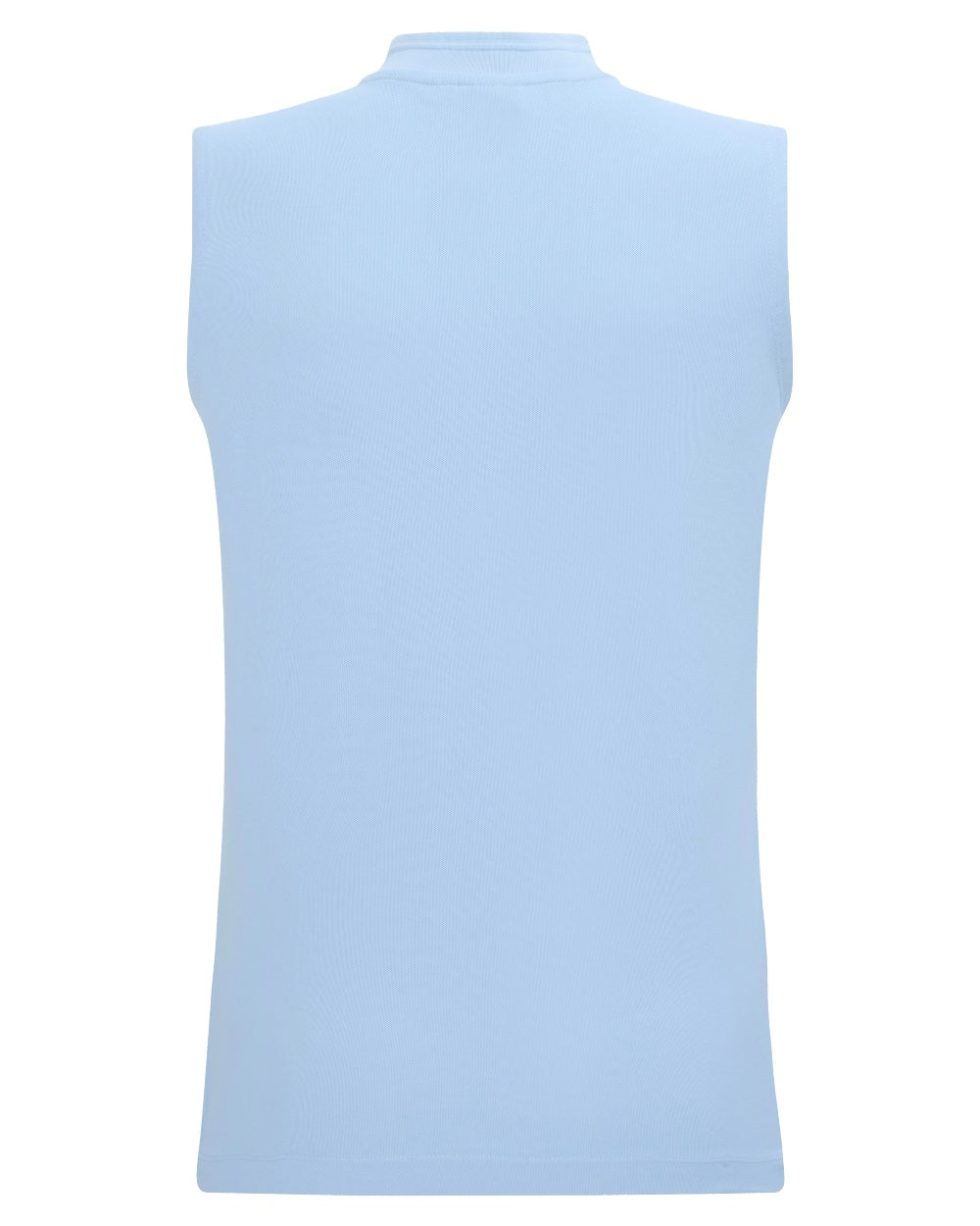 Sea Blue coloured Didriksons Womens Nikki Sleeveless Polo T-Shirt on white background 
