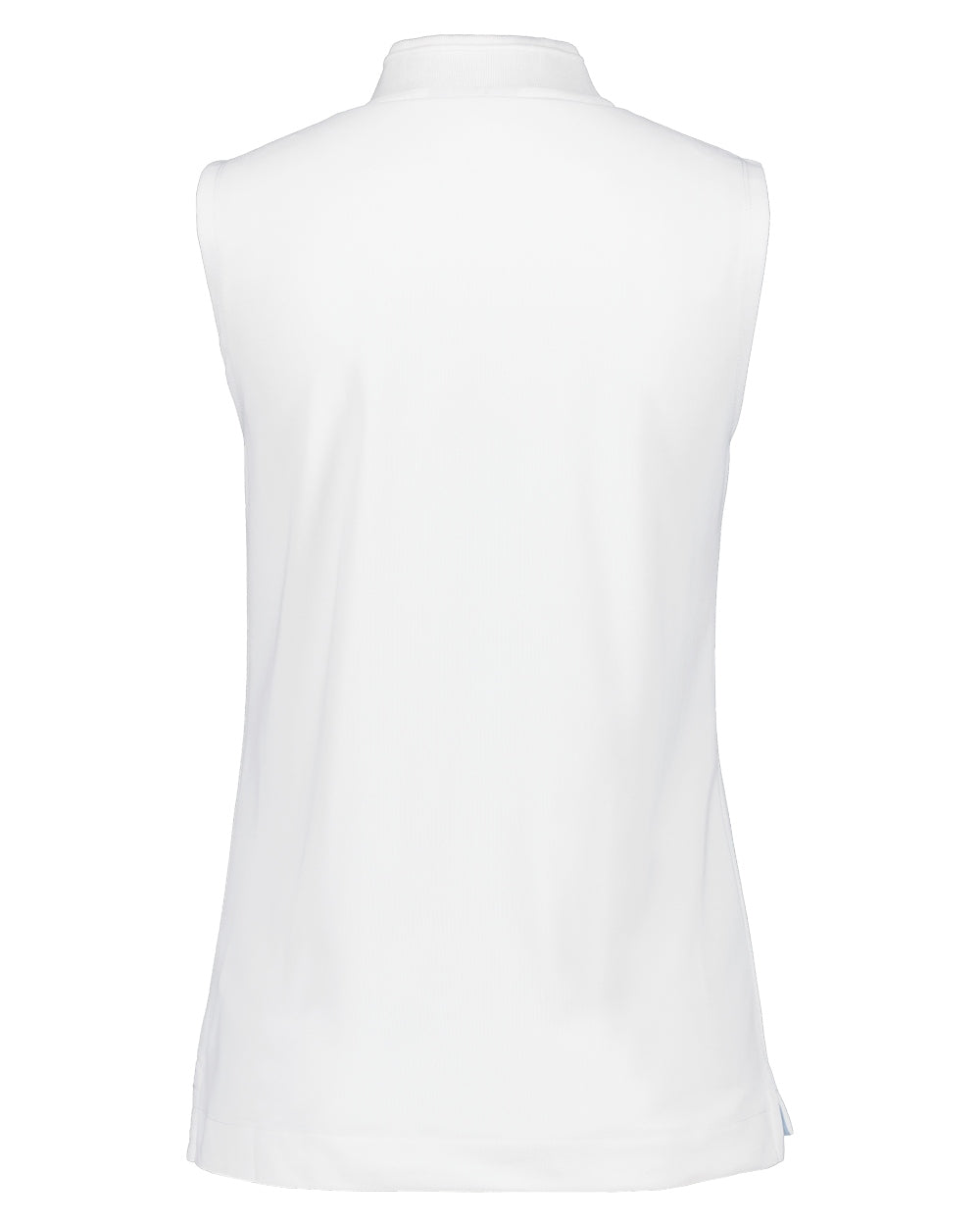 Snow White coloured Didriksons Womens Nikki Sleeveless Polo T-Shirt on white background 