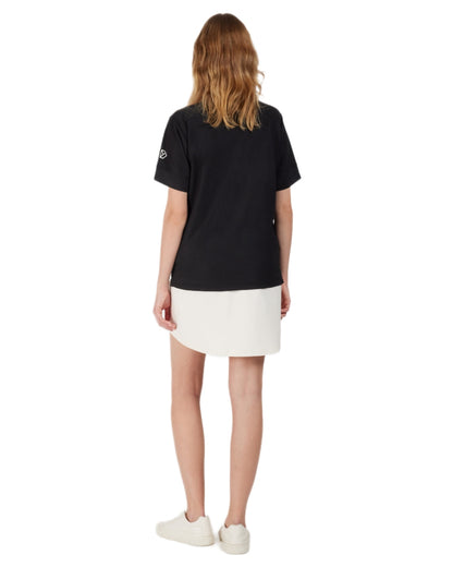 Black coloured Didriksons Womens Patty Polo T-Shirt on white background 