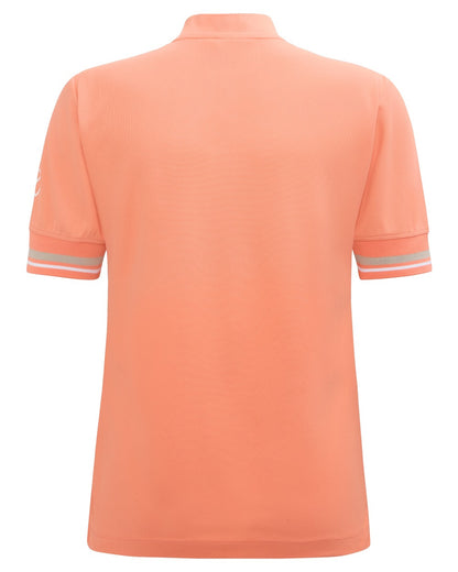 Clay Pink coloured Didriksons Womens Patty Polo T-Shirt on white background 