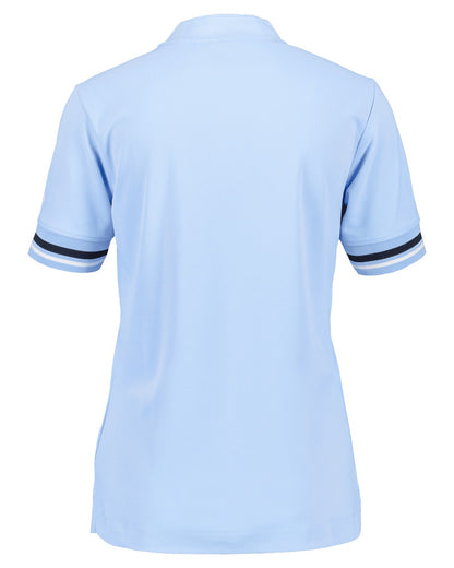 Sea Blue coloured Didriksons Womens Patty Polo T-Shirt on white background 