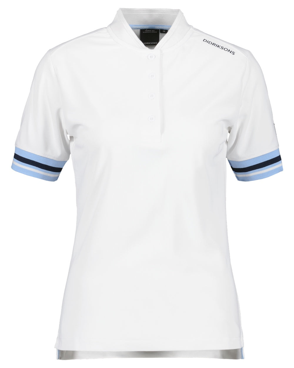 Snow White coloured Didriksons Womens Patty Polo T-Shirt on white background 