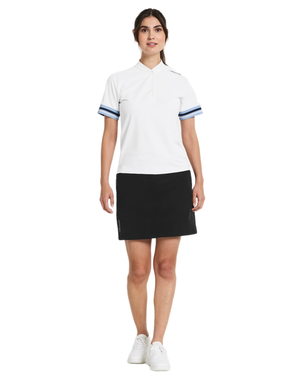 Snow White coloured Didriksons Womens Patty Polo T-Shirt on white background 