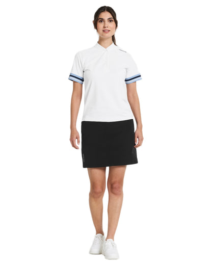 Snow White coloured Didriksons Womens Patty Polo T-Shirt on white background 