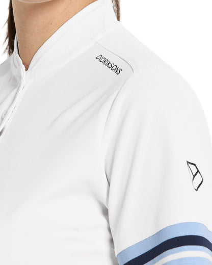 Snow White coloured Didriksons Womens Patty Polo T-Shirt on white background 