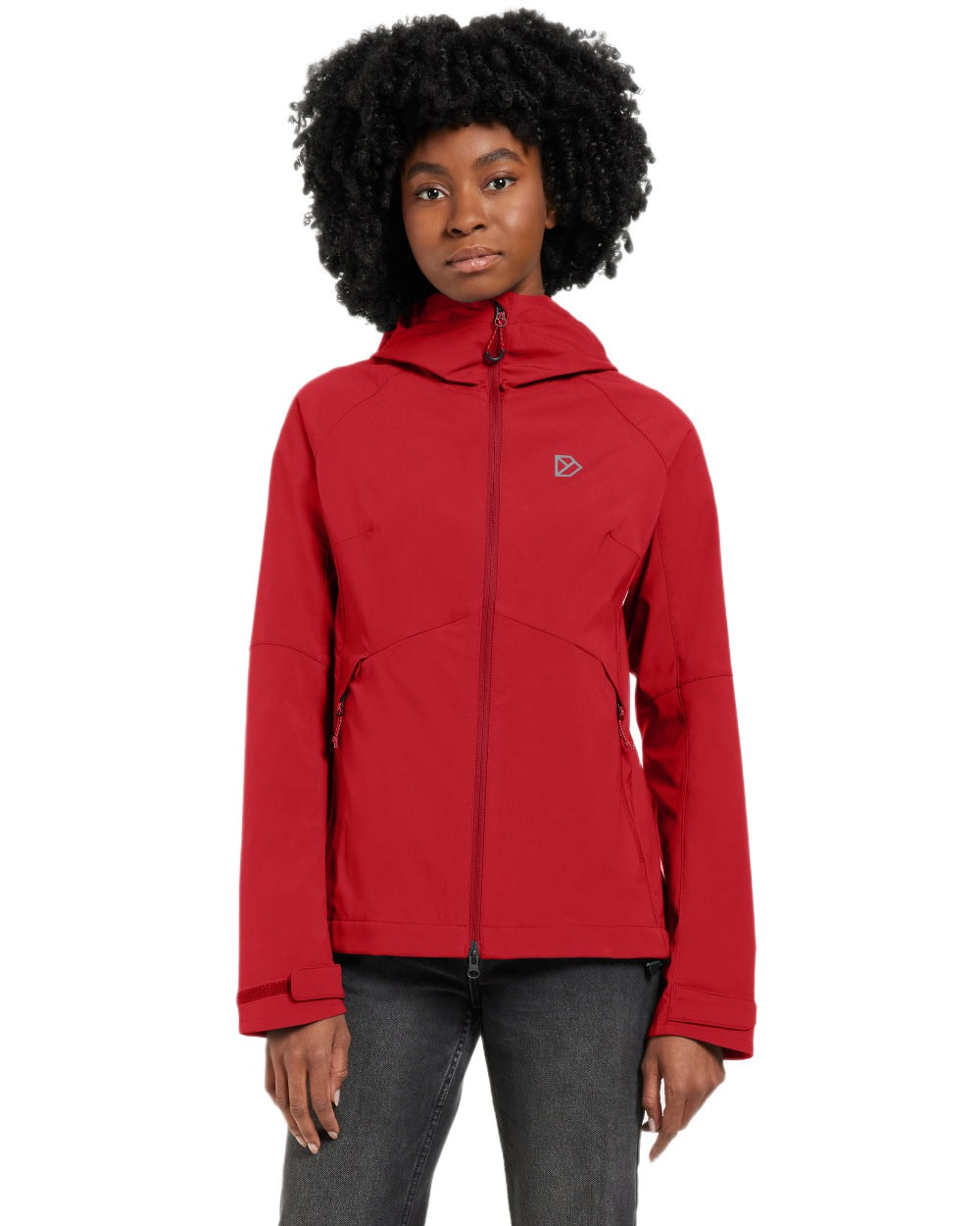 Spring Red coloured Didriksons Womens Petra Jacket on white background 