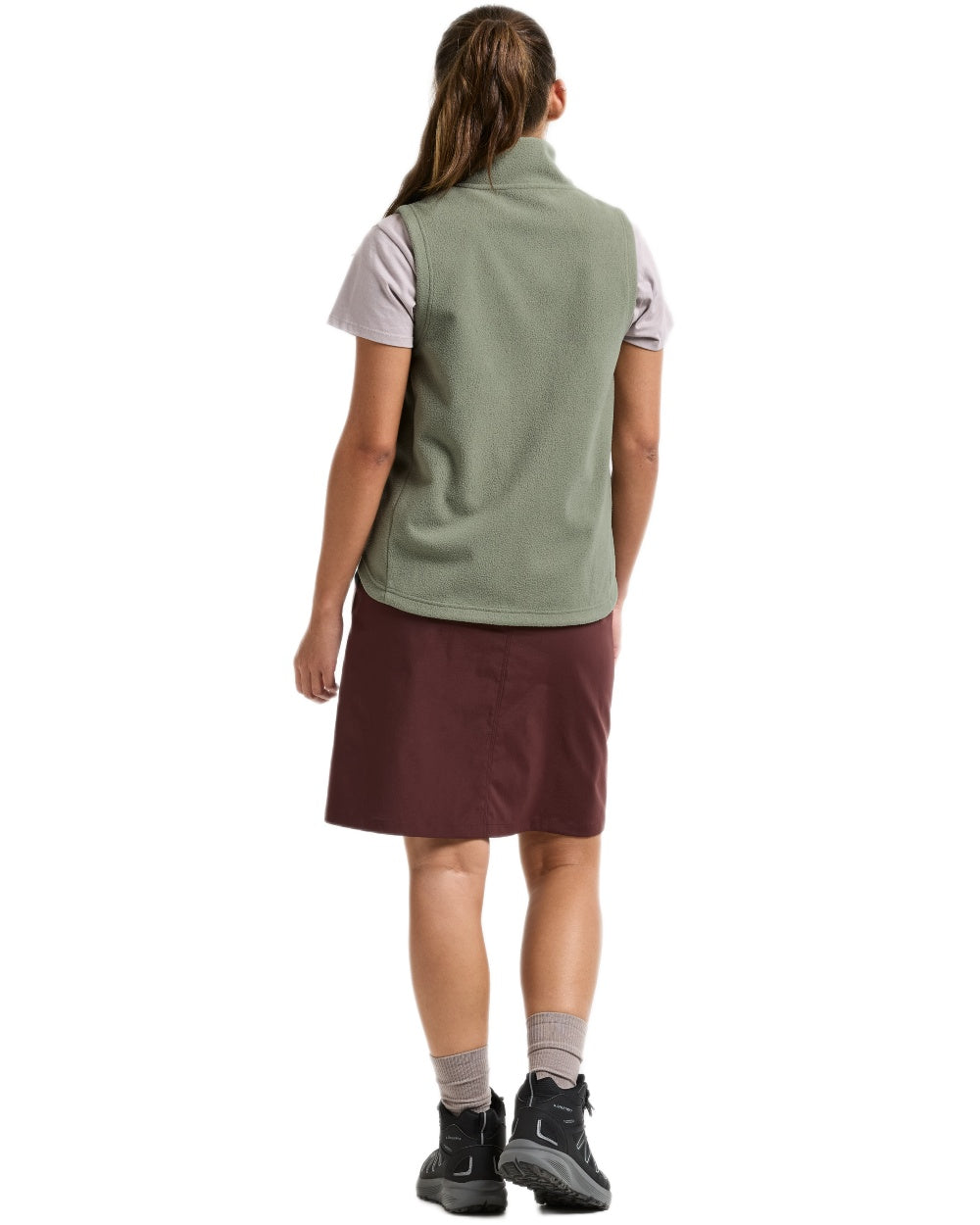 Wilted Leaf coloured Didriksons Womens Rim Windproof Vest on white background 