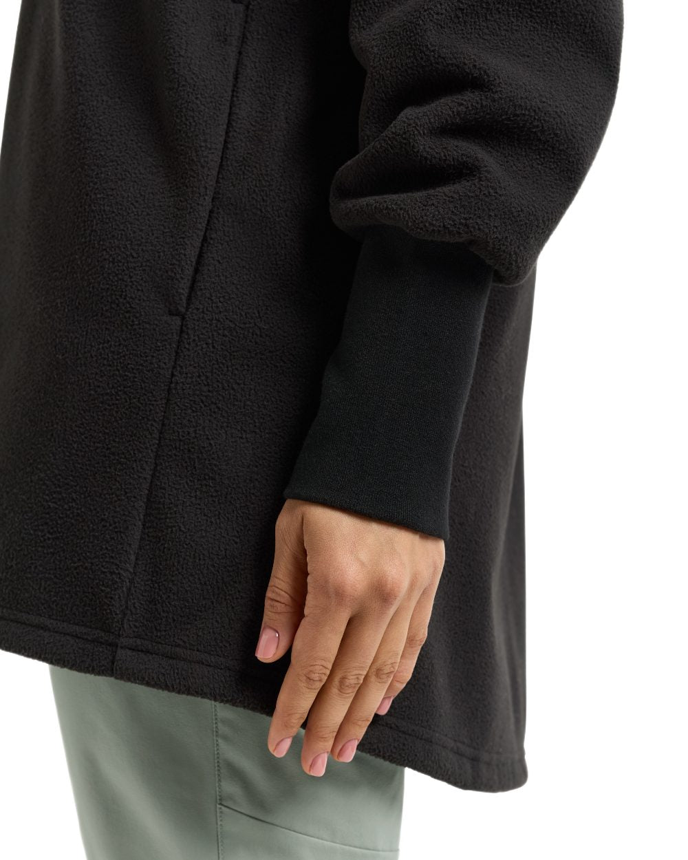 Black coloured Didriksons Womens Rinda Windproof Full-Zip Fleece on white background 