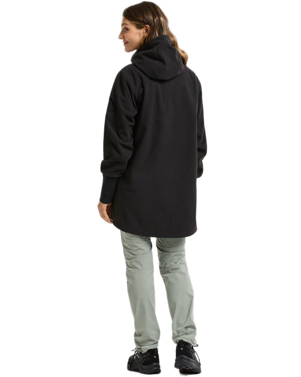 Black coloured Didriksons Womens Rinda Windproof Full-Zip Fleece on white background 