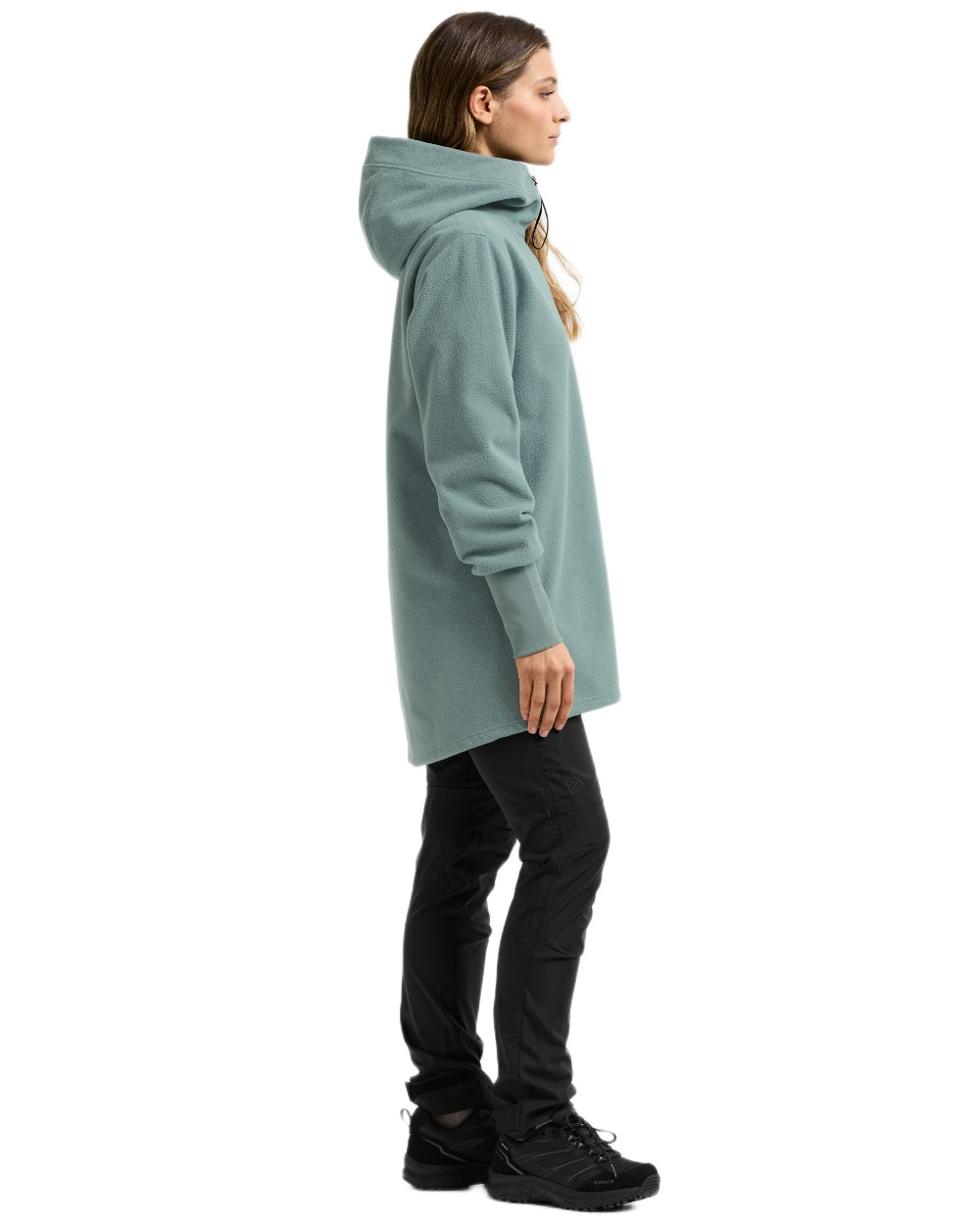 Factory Blue coloured Didriksons Womens Rinda Windproof Full-Zip Fleece on white background 
