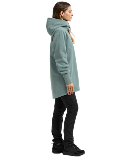 Factory Blue coloured Didriksons Womens Rinda Windproof Full-Zip Fleece on white background 
