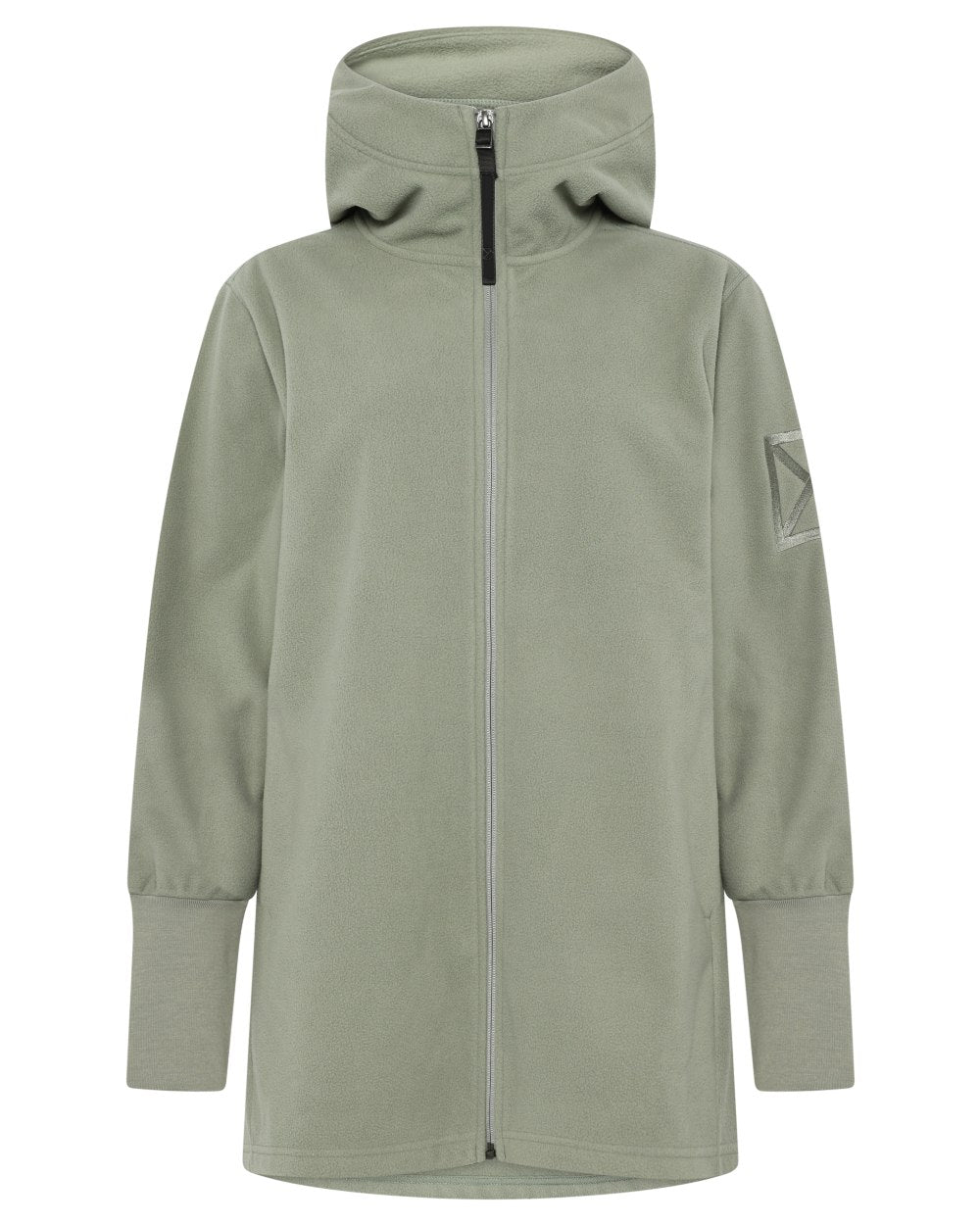 Wilted Leaf coloured Didriksons Womens Rinda Windproof Full-Zip Fleece on white background 