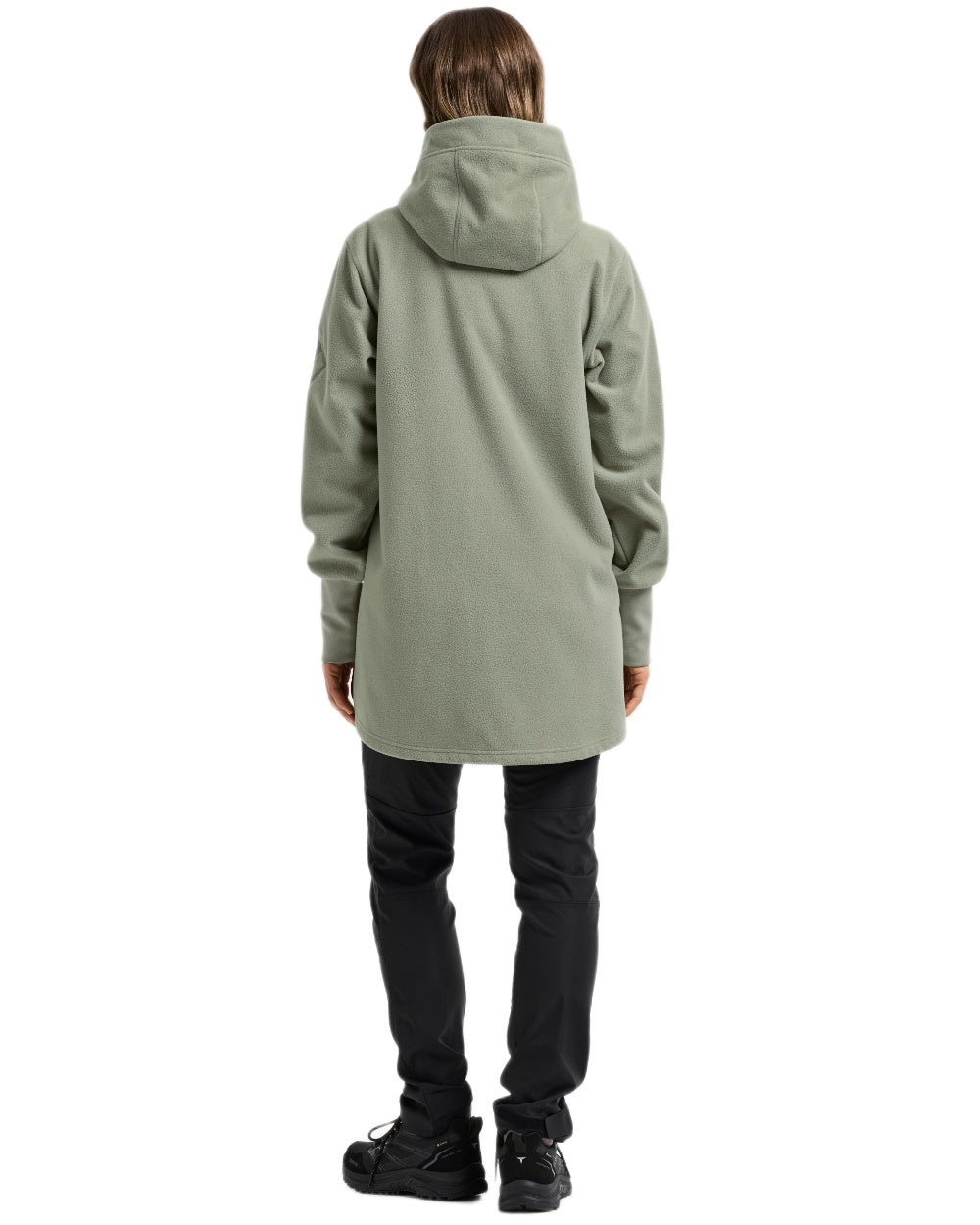 Wilted Leaf coloured Didriksons Womens Rinda Windproof Full-Zip Fleece on white background 