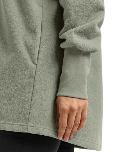 Wilted Leaf coloured Didriksons Womens Rinda Windproof Full-Zip Fleece on white background 