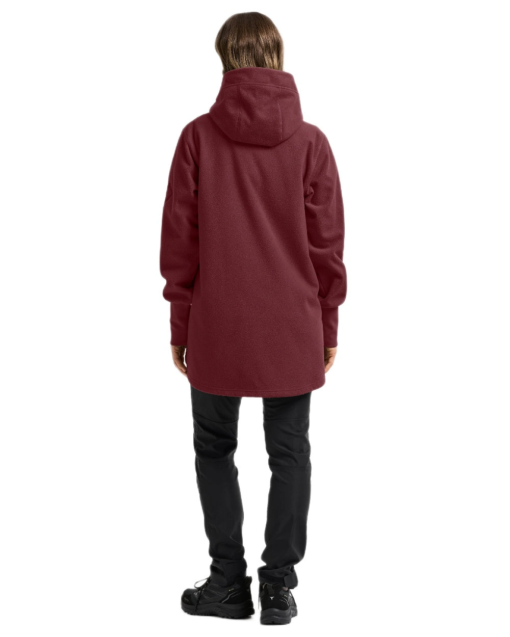 Old Rust coloured Didriksons Womens Rinda Windproof Full-Zip Fleece on white background 