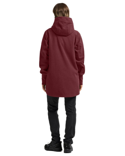 Old Rust coloured Didriksons Womens Rinda Windproof Full-Zip Fleece on white background 