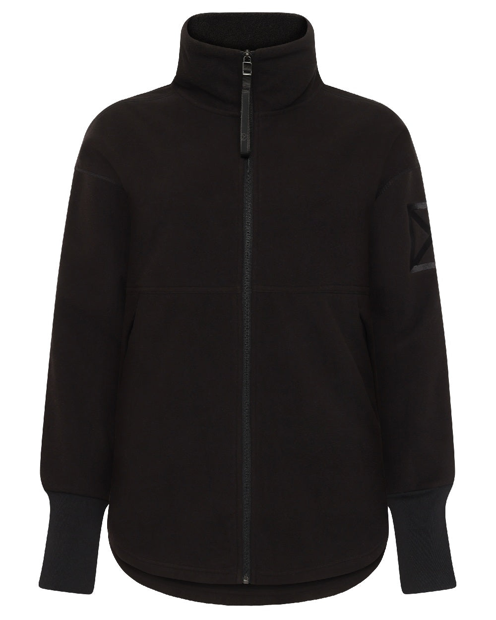 Black coloured Didriksons Womens Ronja Full Zip Sweater on white background 
