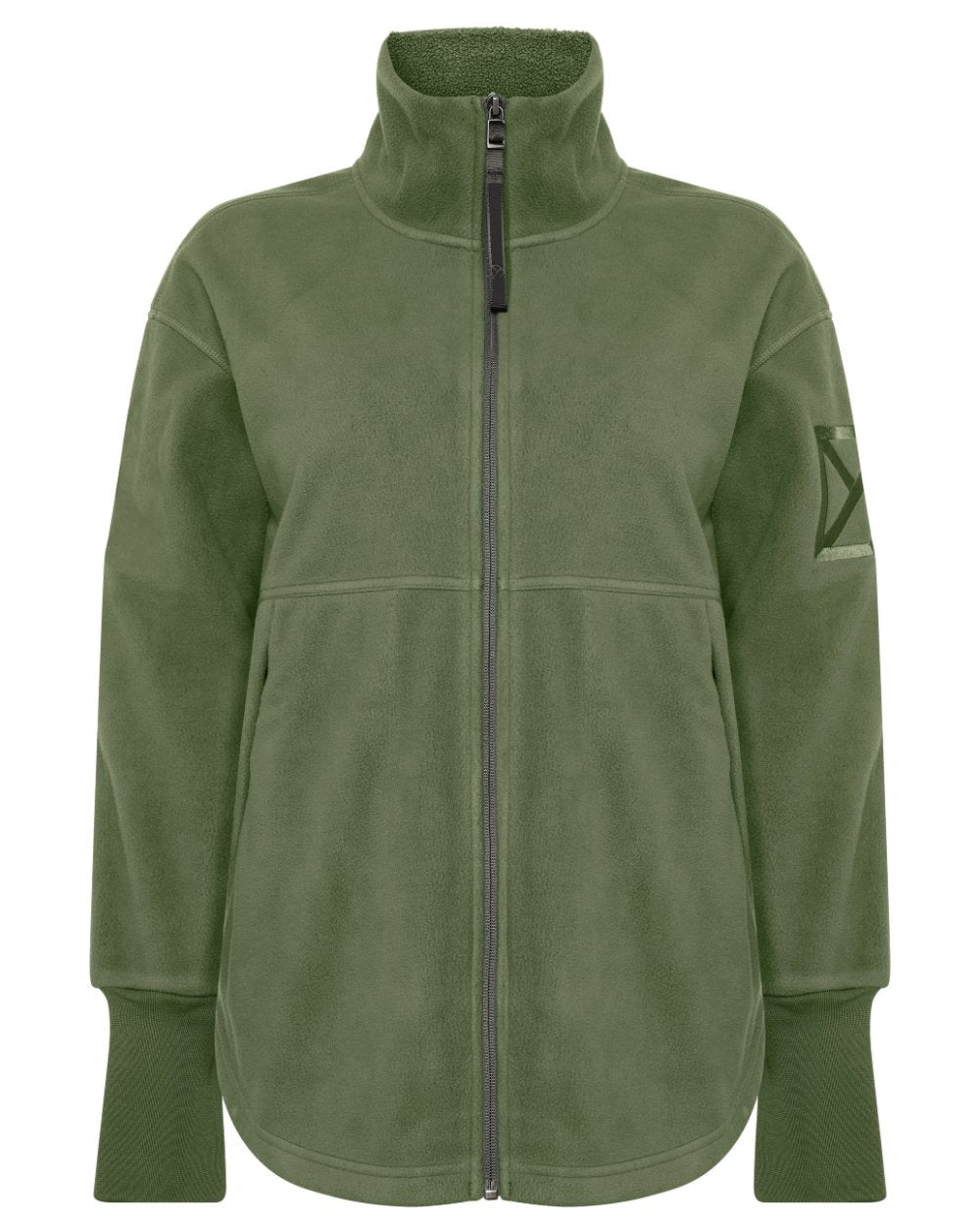 Deep Green coloured Didriksons Womens Ronja Full Zip Sweater on white background 