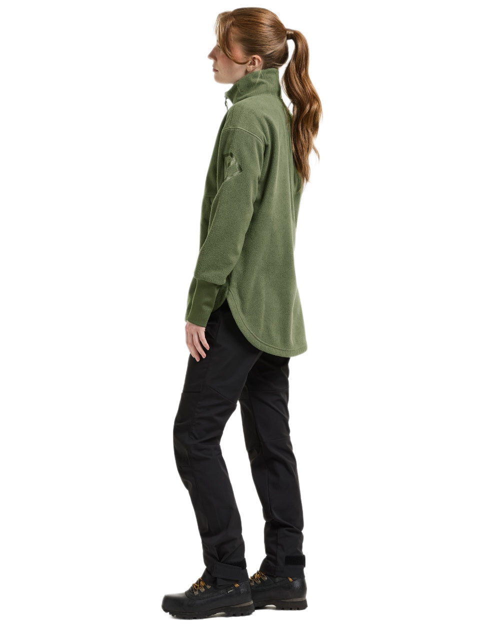 Deep Green coloured Didriksons Womens Ronja Full Zip Sweater on white background 