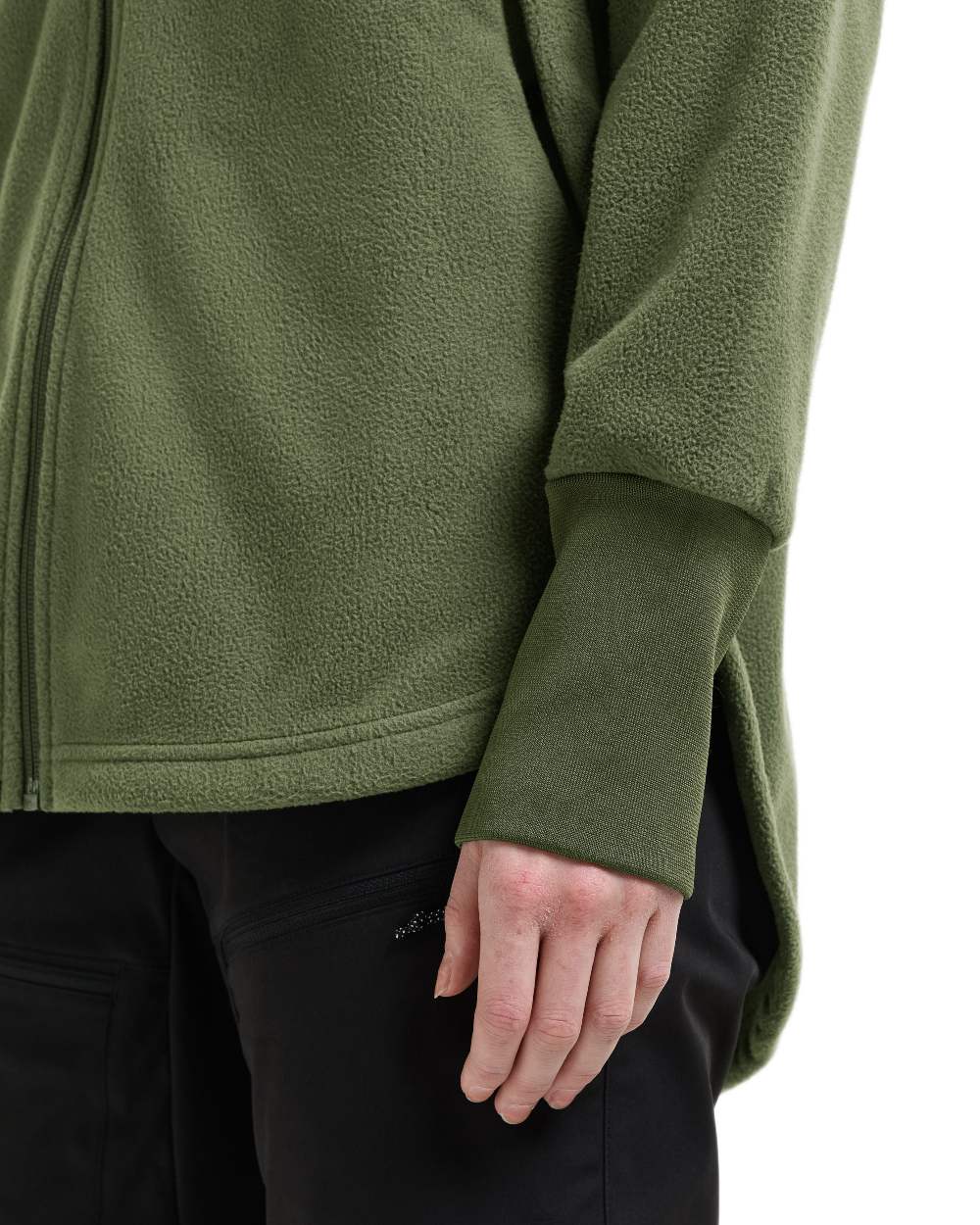 Deep Green coloured Didriksons Womens Ronja Full Zip Sweater on white background 