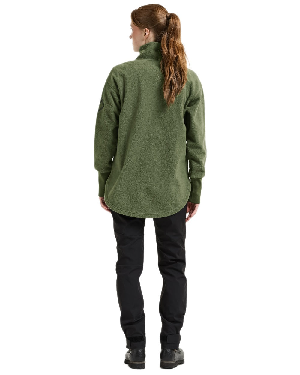 Deep Green coloured Didriksons Womens Ronja Full Zip Sweater on white background 