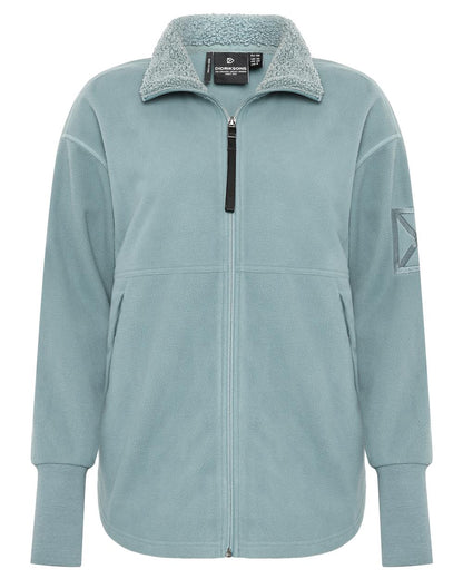 Factory Blue coloured Didriksons Womens Ronja Full Zip Sweater on white background 