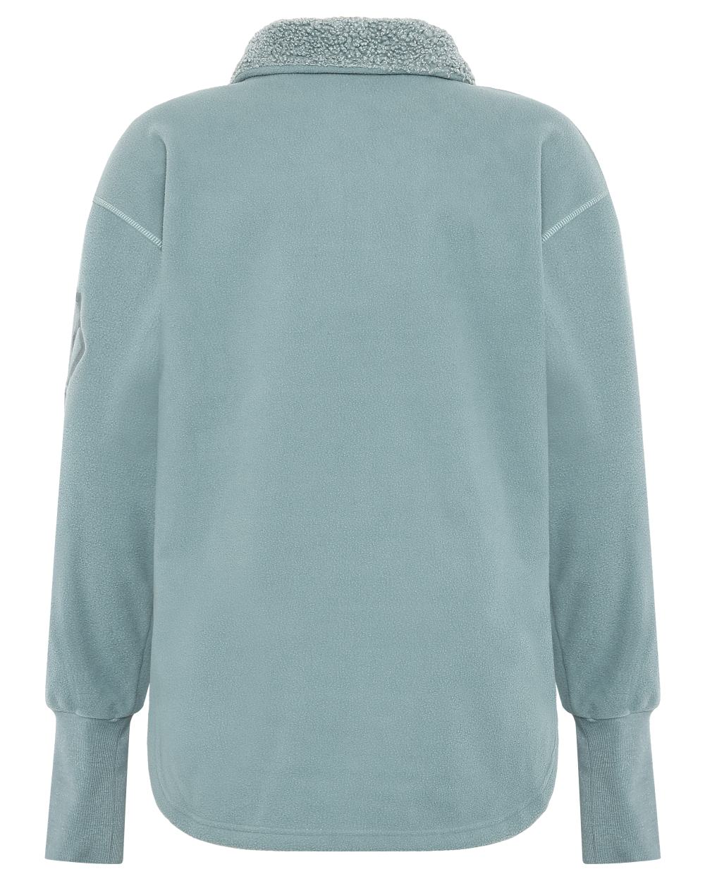 Factory Blue coloured Didriksons Womens Ronja Full Zip Sweater on white background 