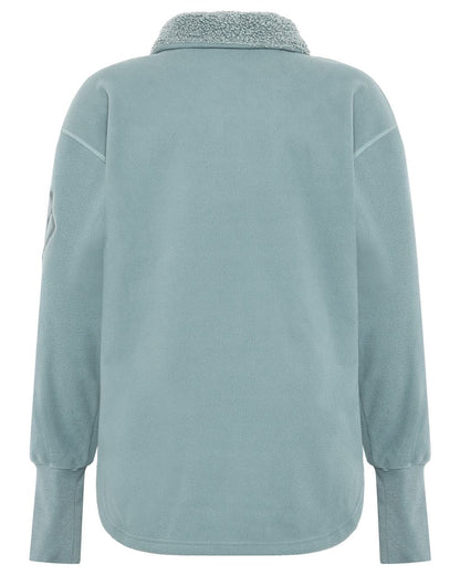 Factory Blue coloured Didriksons Womens Ronja Full Zip Sweater on white background 