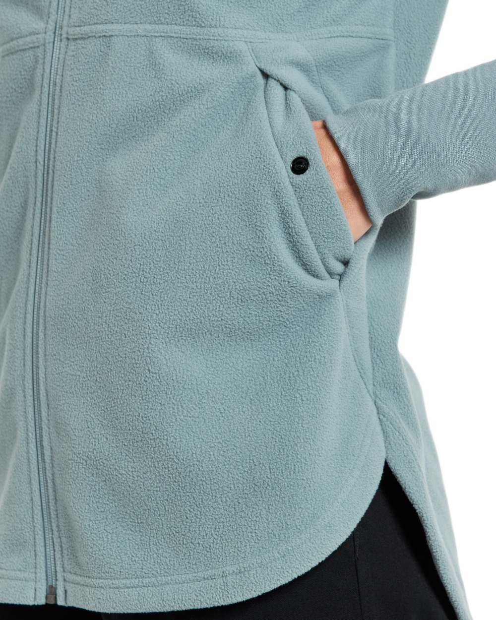 Factory Blue coloured Didriksons Womens Ronja Full Zip Sweater on white background 