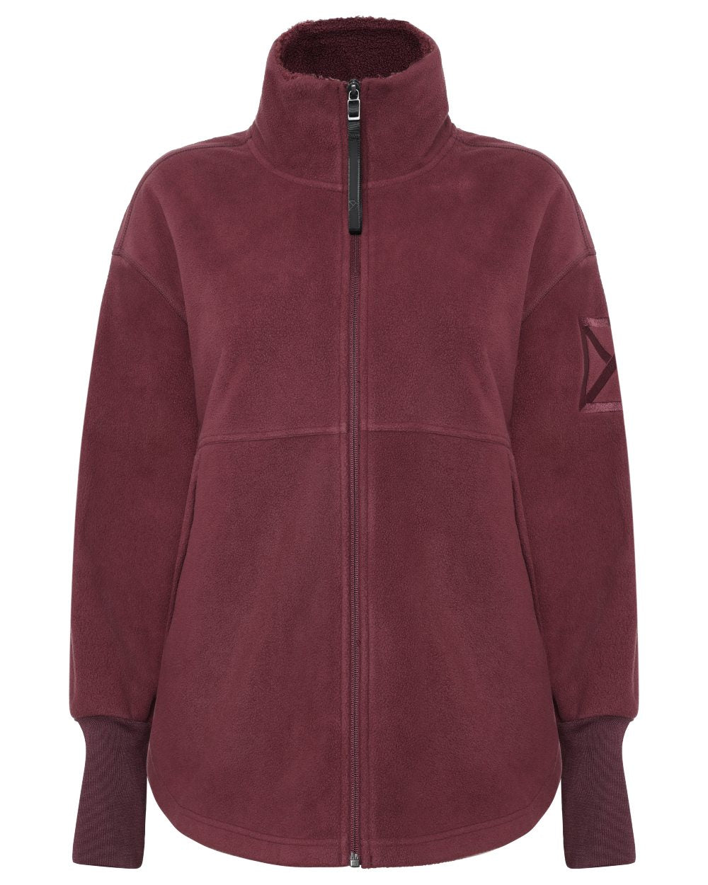 Old Rust coloured Didriksons Womens Ronja Full Zip Sweater on white background 