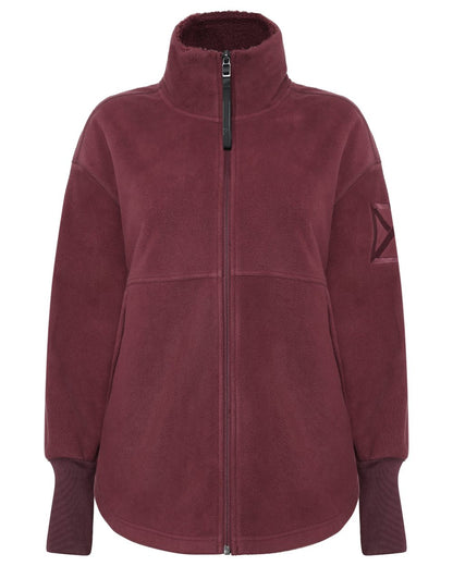 Old Rust coloured Didriksons Womens Ronja Full Zip Sweater on white background 