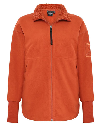 Rust coloured Didriksons Womens Ronja Full Zip Sweater on white background 