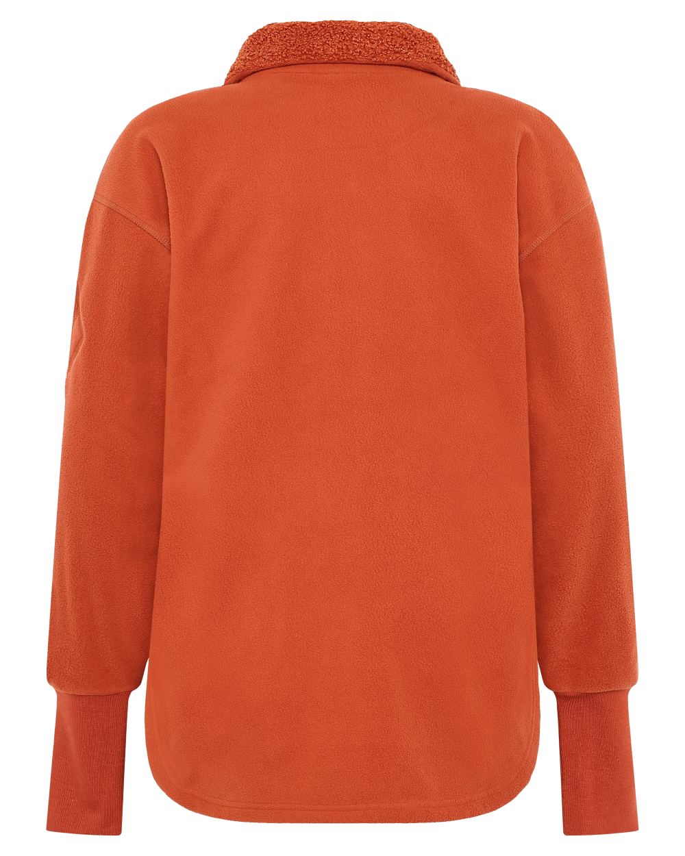 Rust coloured Didriksons Womens Ronja Full Zip Sweater on white background 