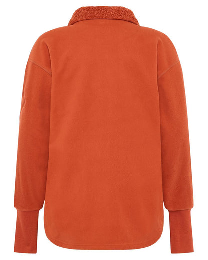 Rust coloured Didriksons Womens Ronja Full Zip Sweater on white background 