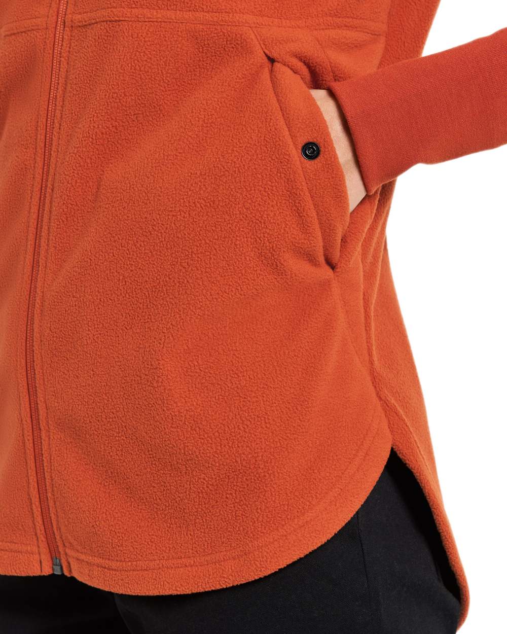 Rust coloured Didriksons Womens Ronja Full Zip Sweater on white background 