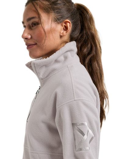 Sunrise Mist coloured Didriksons Womens Ronja Full Zip Sweater on white background 