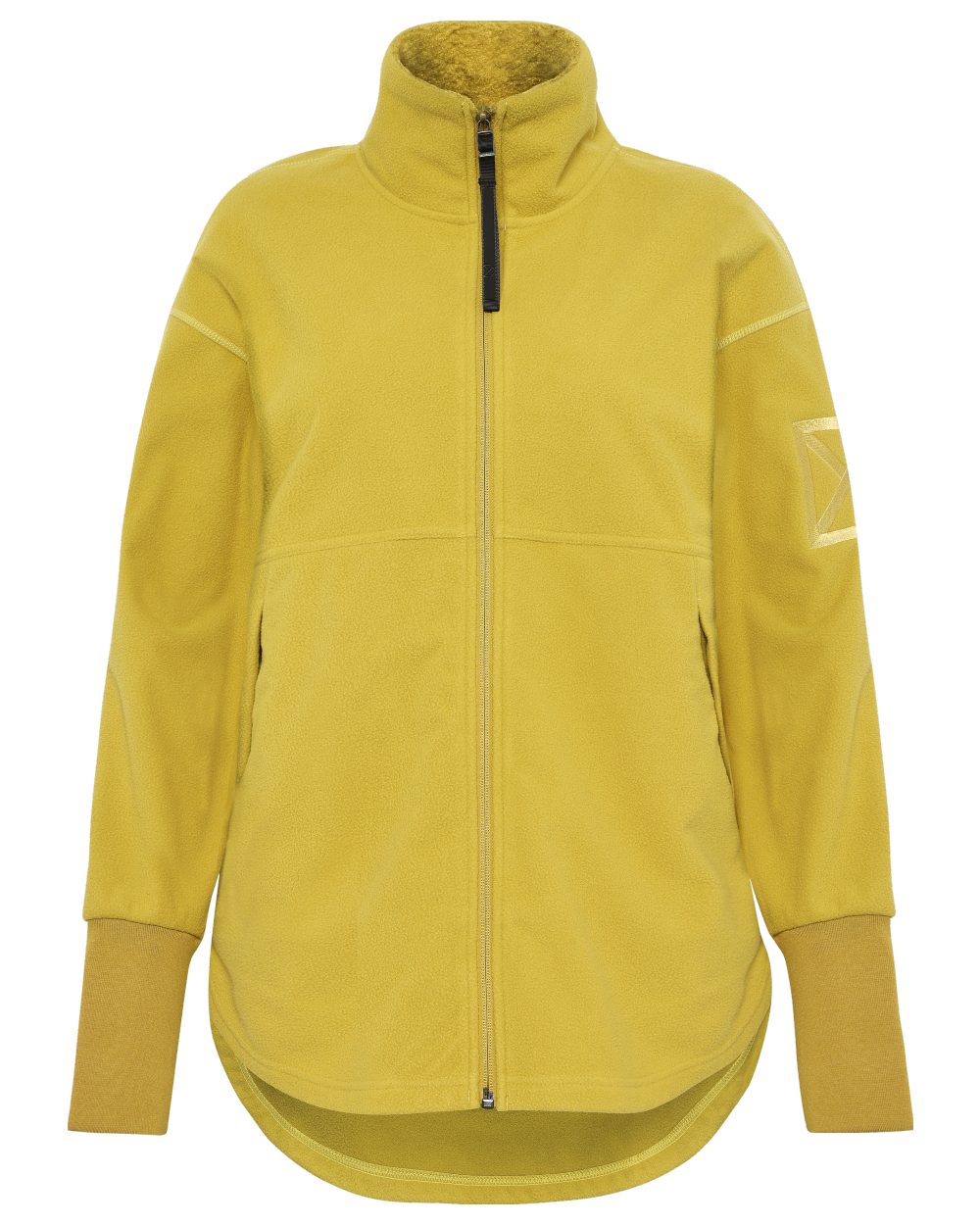 Yellow Pollen coloured Didriksons Womens Ronja Full Zip Sweater on white background 