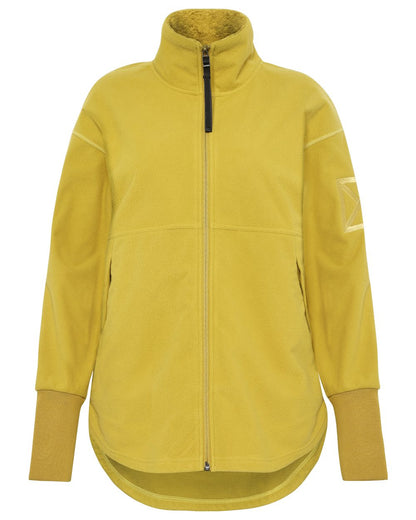 Yellow Pollen coloured Didriksons Womens Ronja Full Zip Sweater on white background 