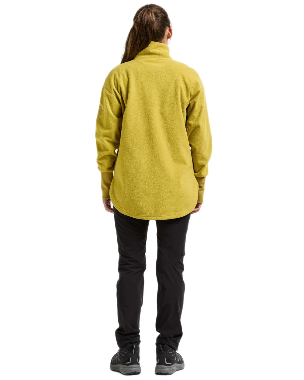 Yellow Pollen coloured Didriksons Womens Ronja Full Zip Sweater on white background 