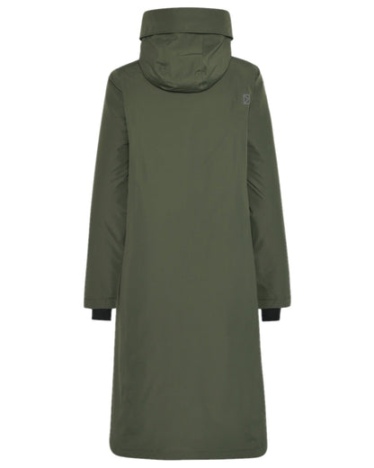 Deep Green Coloured Didriksons Womens Selina Parka on white background 