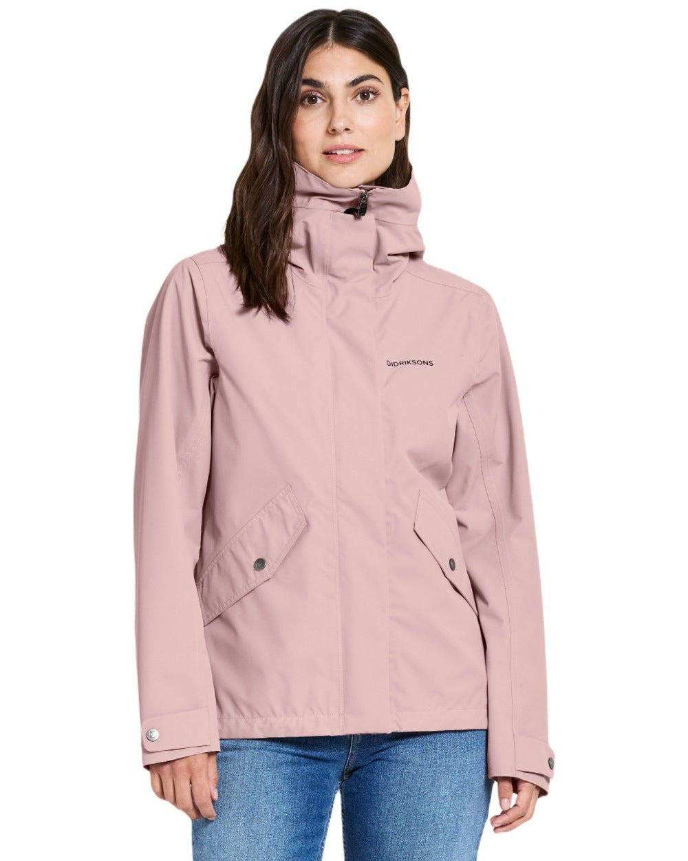 Oyster Lilac coloured Didriksons Womens Silja Jacket on white background 