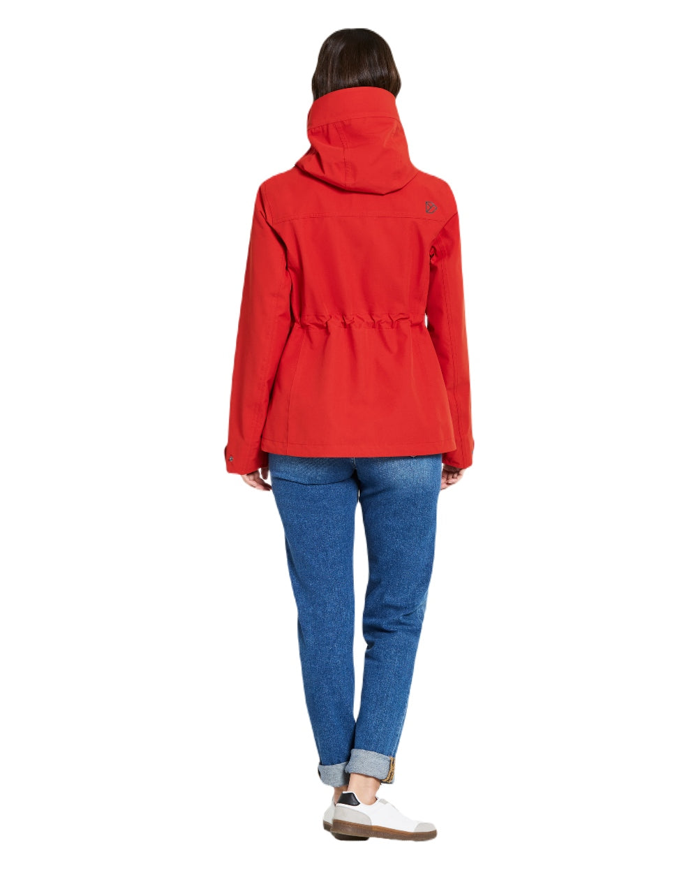 Pomme Red coloured Didriksons Womens Silja Jacket on white background 